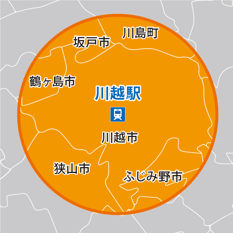 回収範囲・埼玉県川越市周辺 回収範囲・埼玉県川越市周辺
