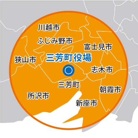 回収範囲・埼玉県三芳町周辺 回収範囲・埼玉県三芳町周辺